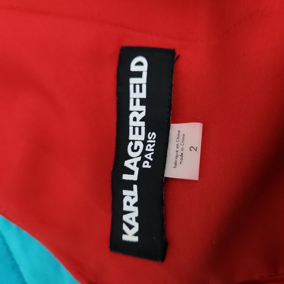 Karl Lagerfeld Paris size 2 elegant evening gown red with pearl embellishments - Picture 8 of 9